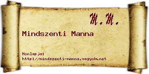 Mindszenti Manna névjegykártya